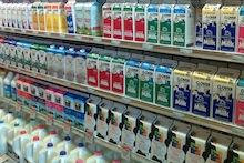 Milk at supermarket